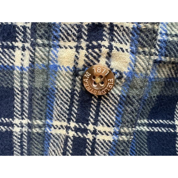 Field & Stream Heavy Cotton Flannel XL Blue Plaid Men's Shirt L/S Vintage‎ - Picture 4 of 5
